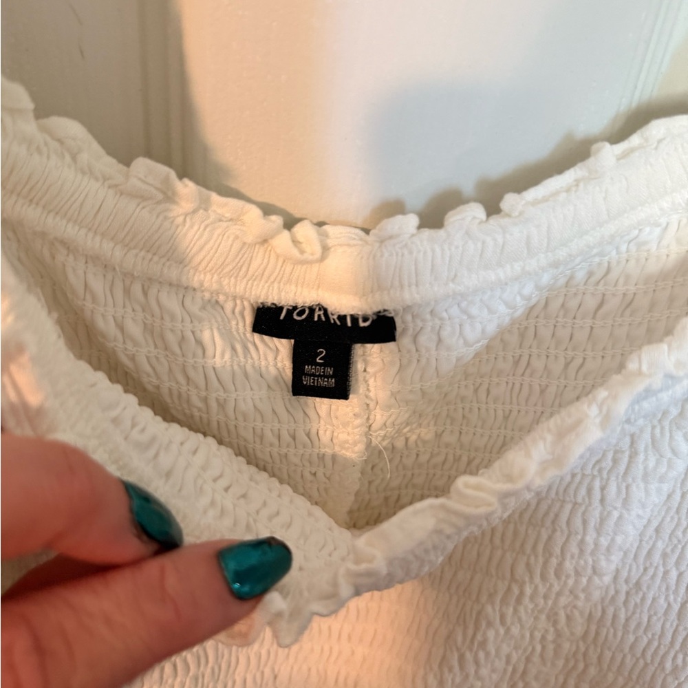 Torrid Peplum like long-Sleeve Top - White - Picture 5 of 6
